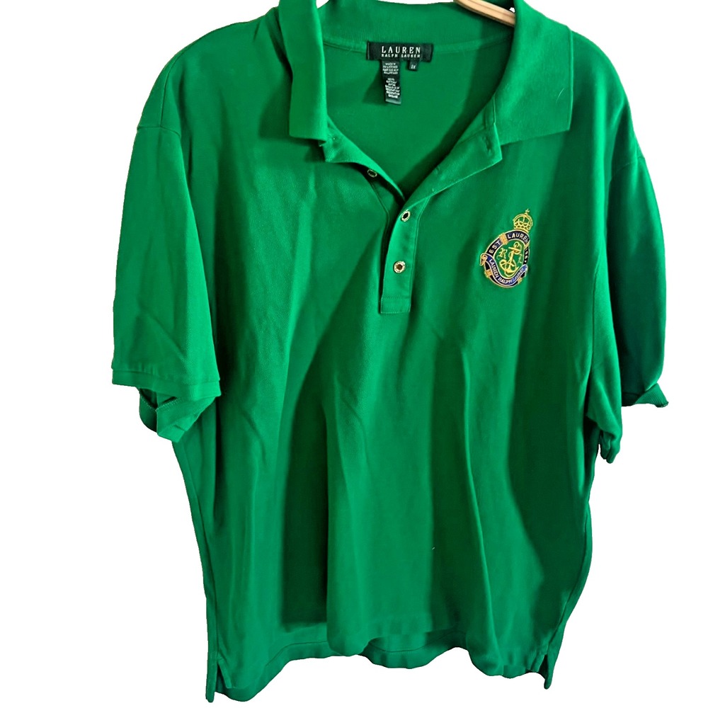Polo Ralph Lauren Polo Shirt Mens 2XL Green Classic Fit Uni Crest Big Logo Prep‎